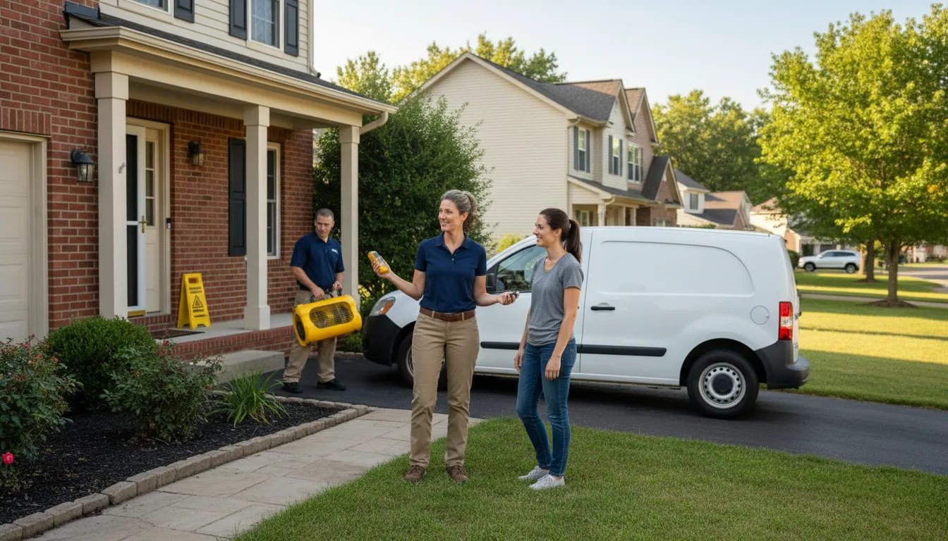 Residential water damage restoration in Mt Zion, IL
